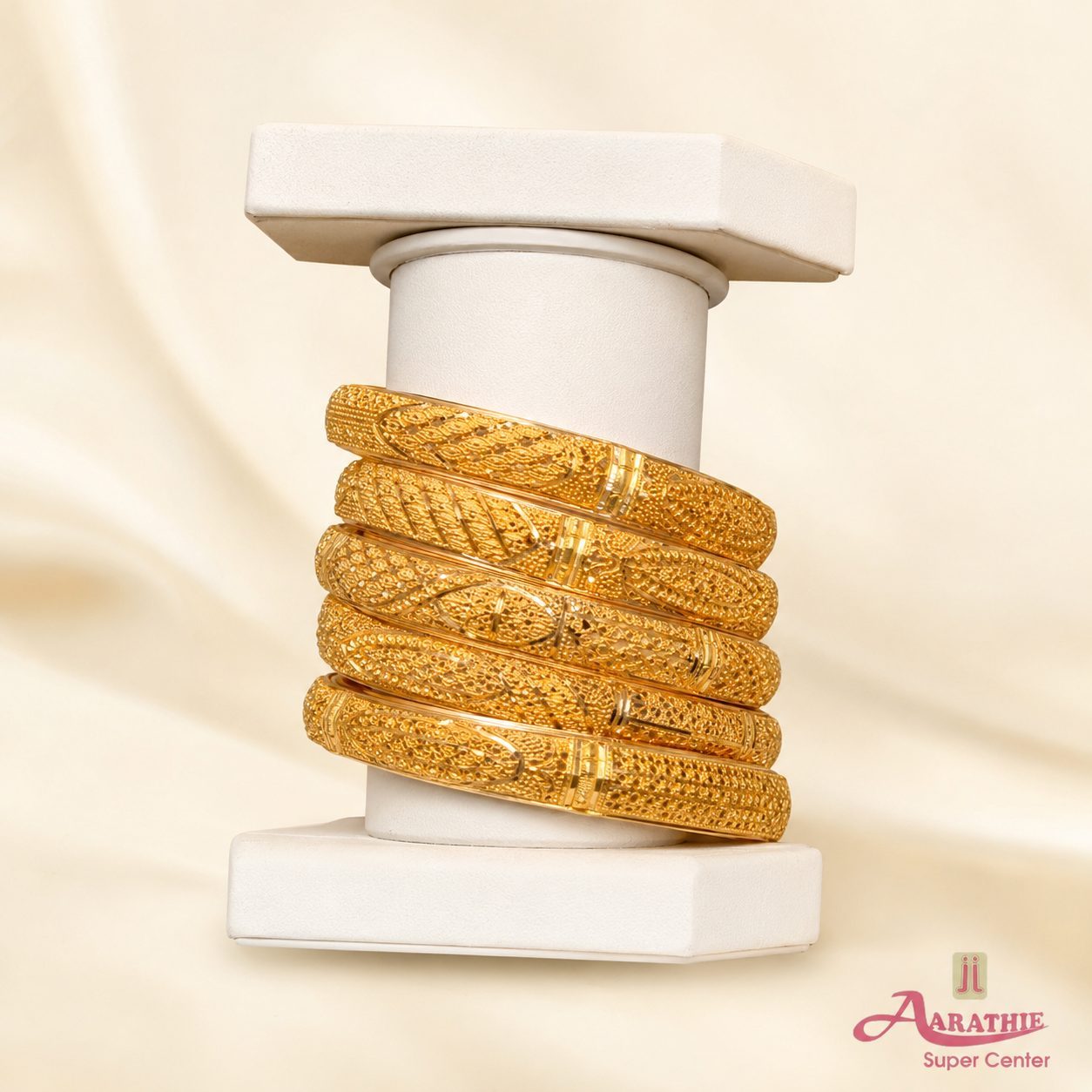 Gold Textured Bangles
