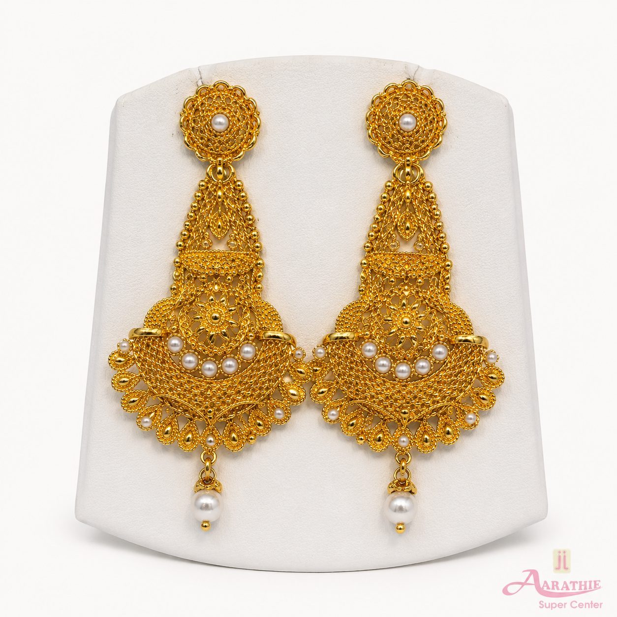 Gold Pearl Earrings