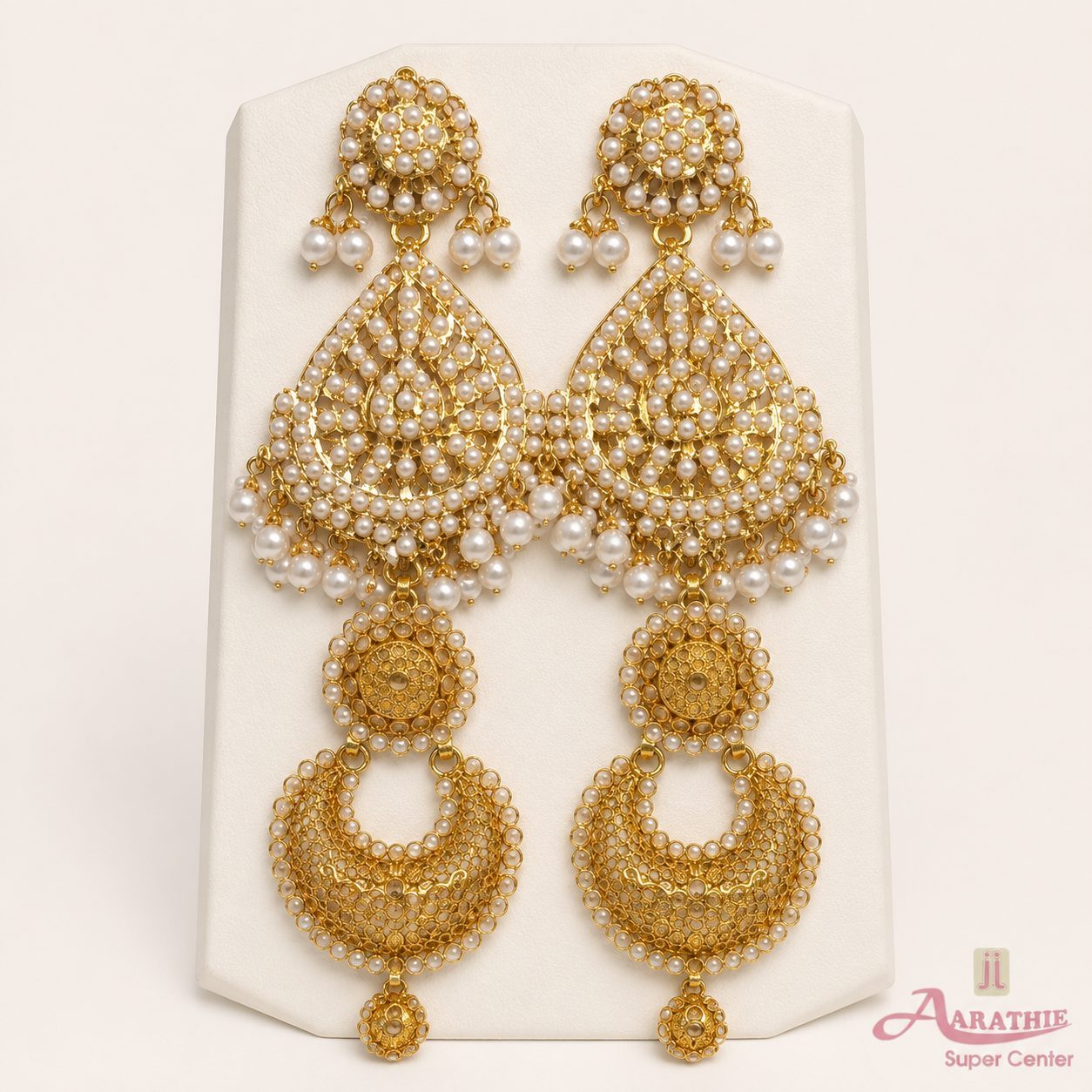 Gold Pearl Earrings