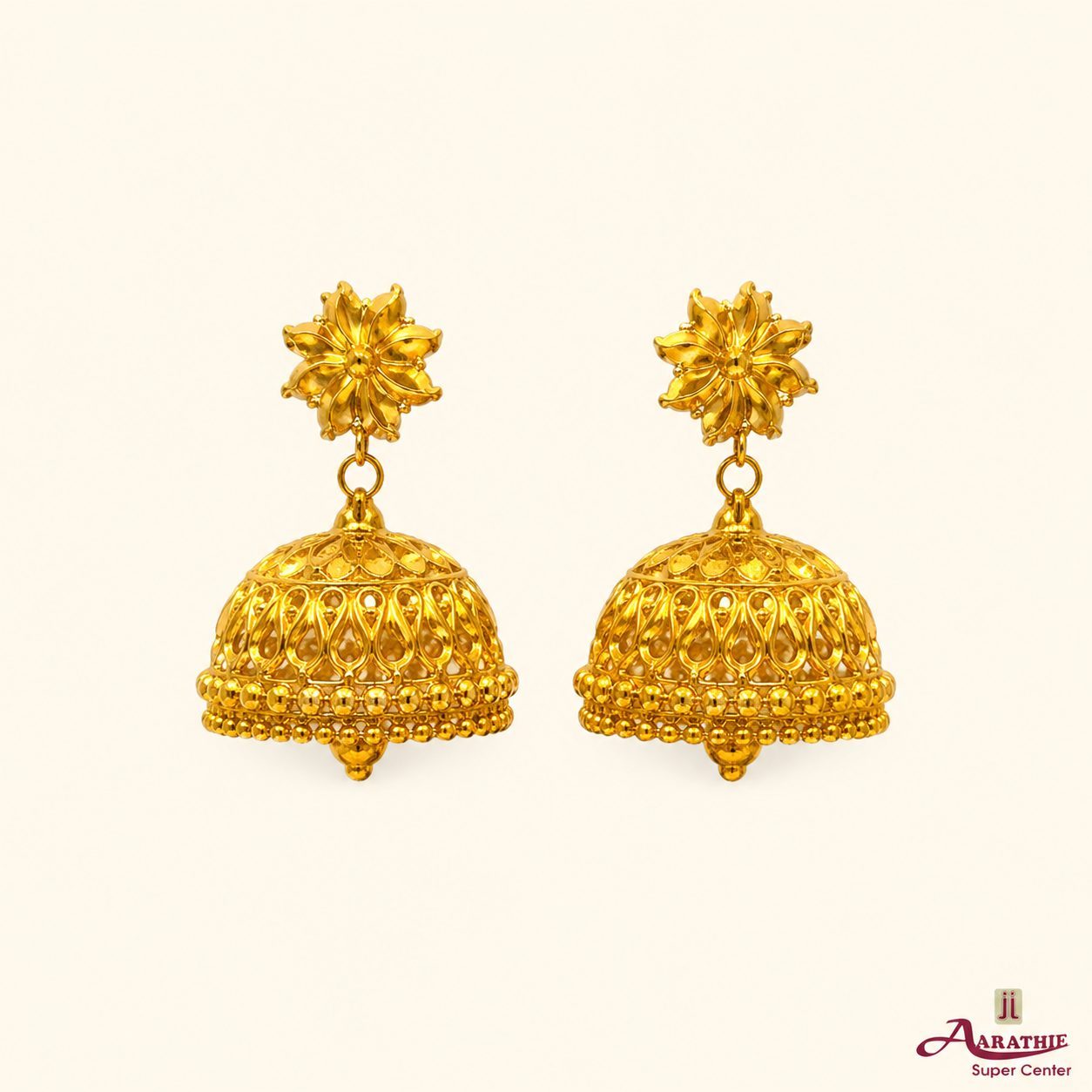Gold Jhumka Earrings