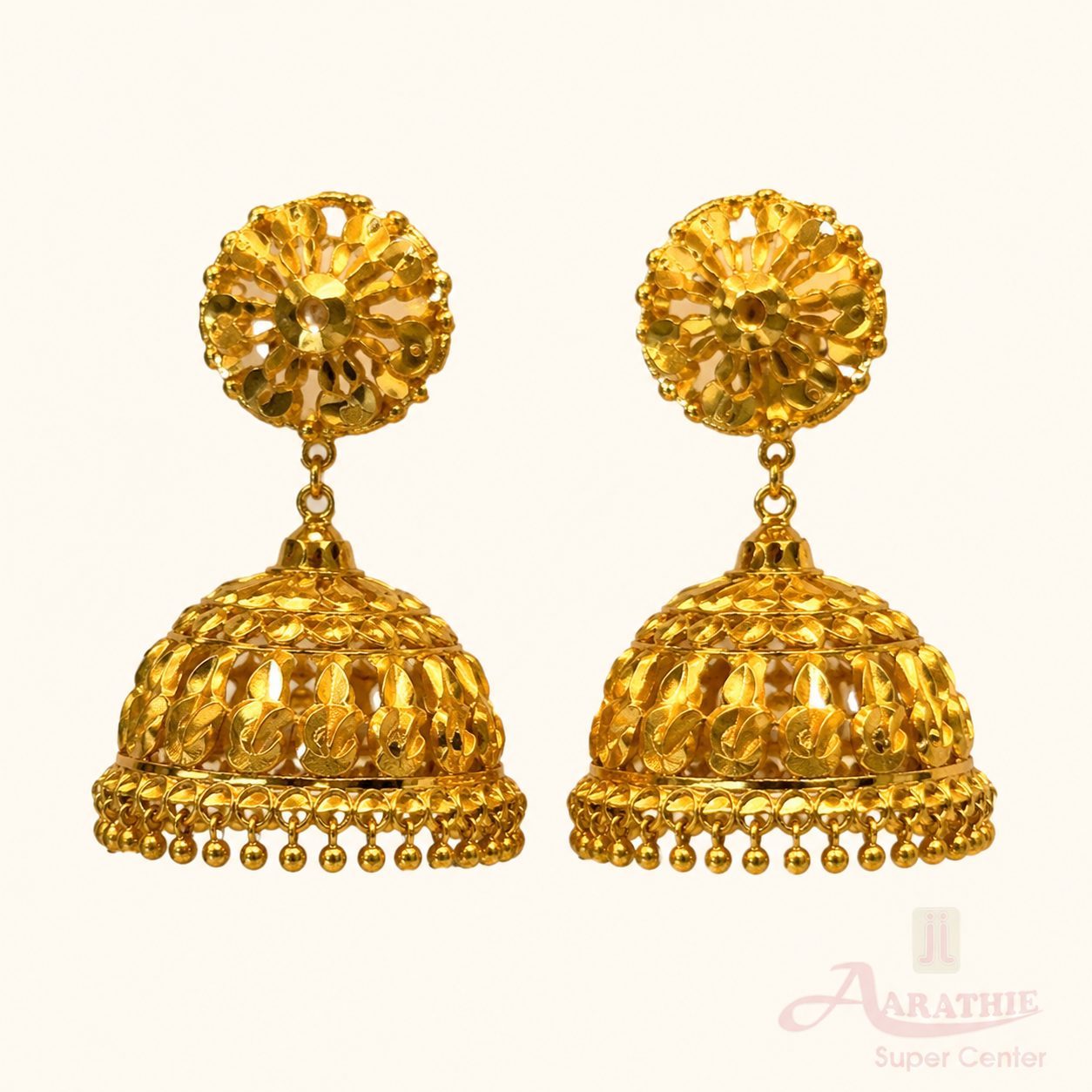 Gold Jhumka Earrings