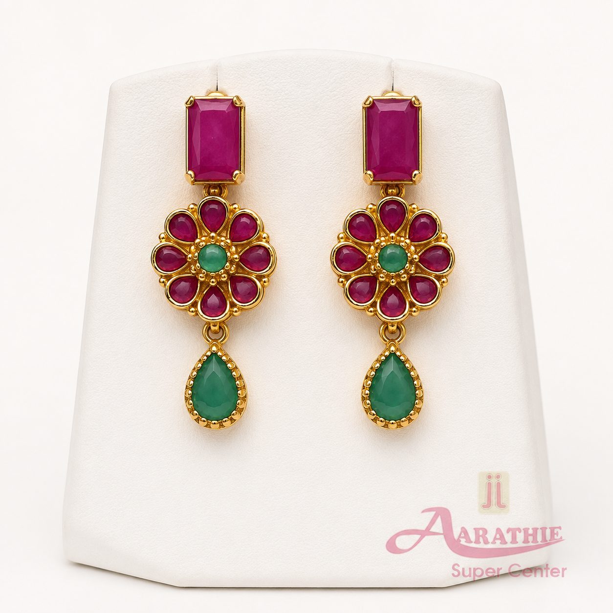 Ruby and Emerald Earrings