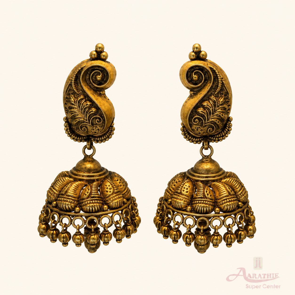 Antique Gold Jhumka Earrings