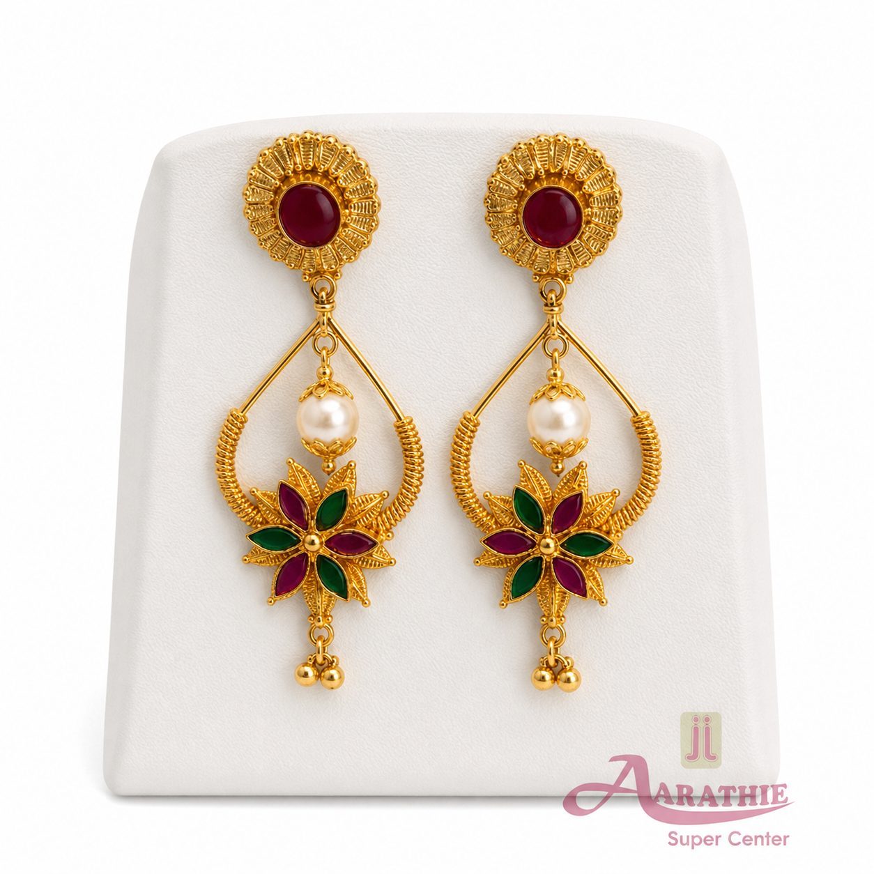 Gold Floral Earrings