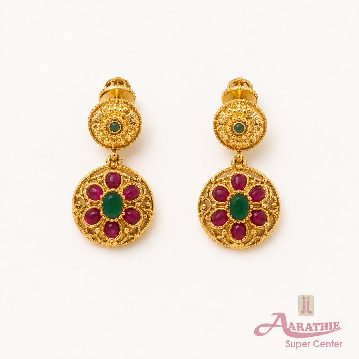 Gold Floral Earrings