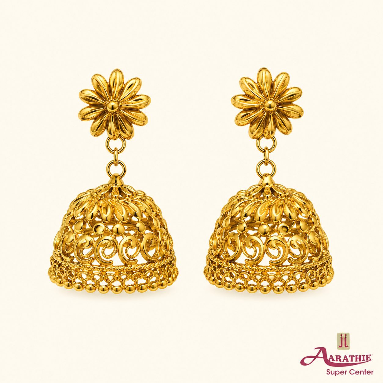Gold Jhumka Earrings