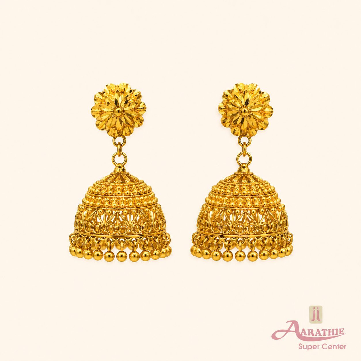 Gold Jhumka Earrings