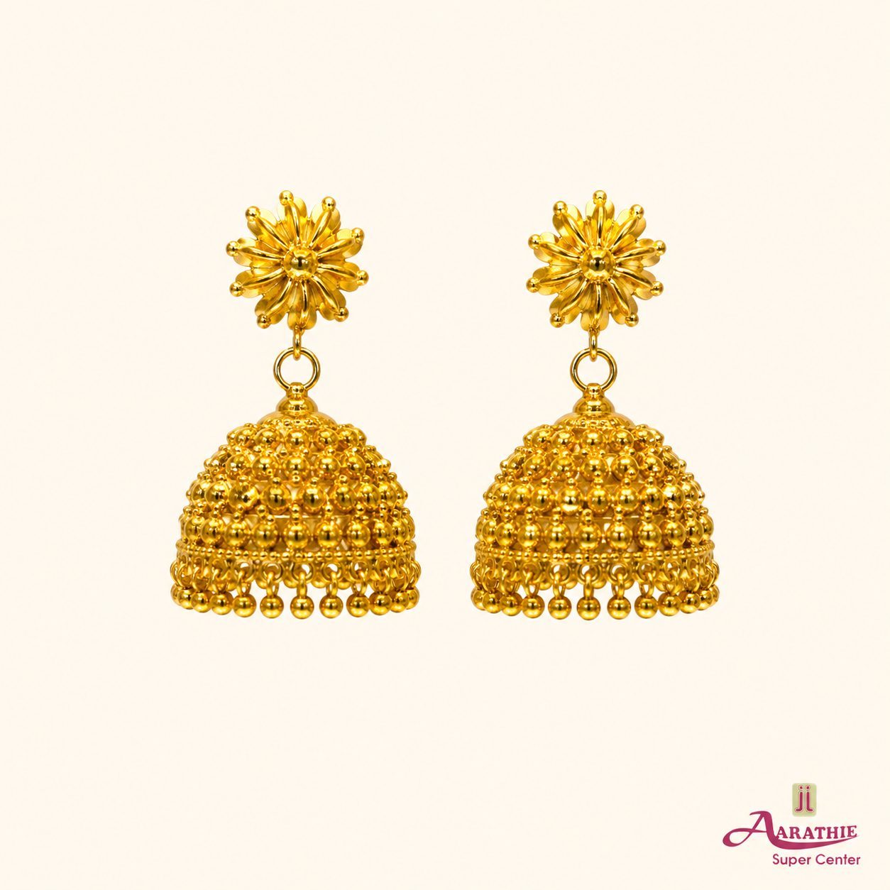 Gold Jhumka Earrings