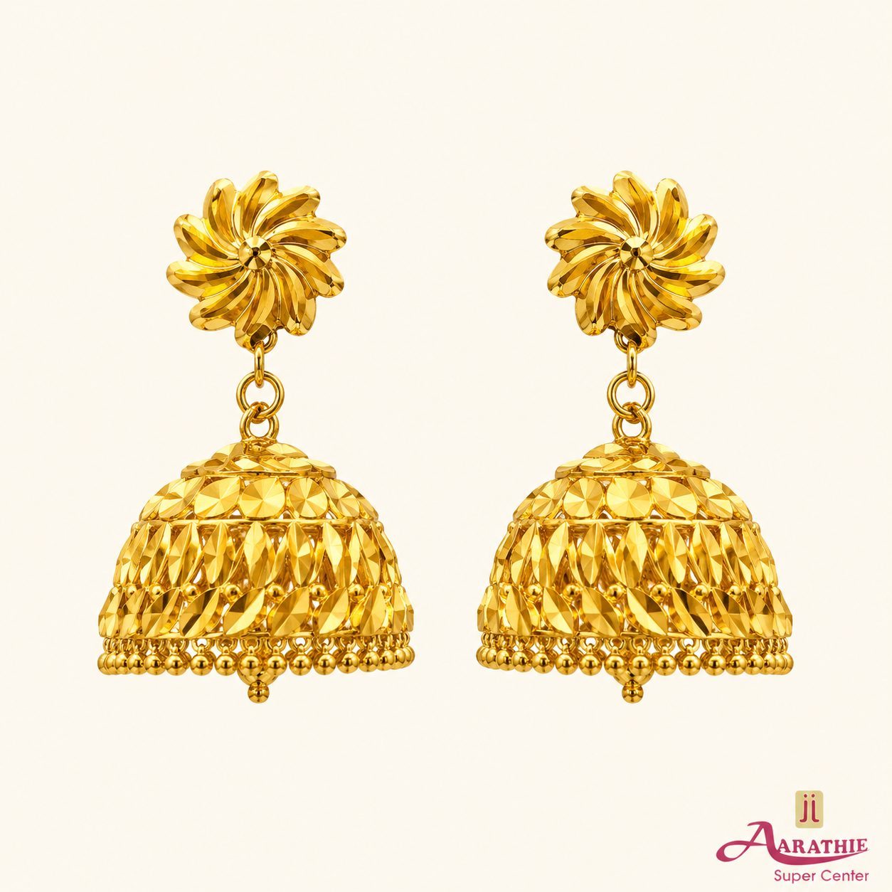 Gold Jhumka Earrings