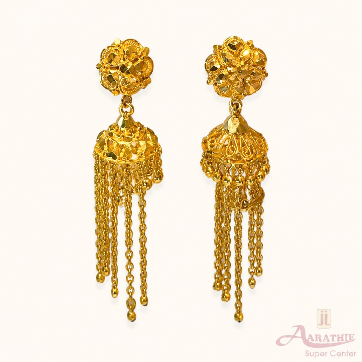 Gold Jhumka Earrings