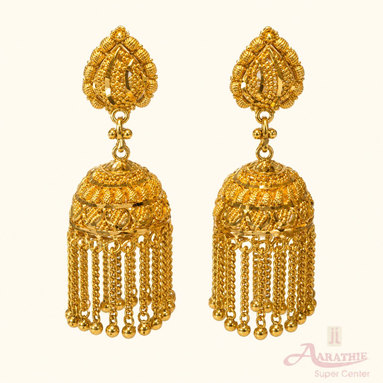 Gold Jhumka Earrings