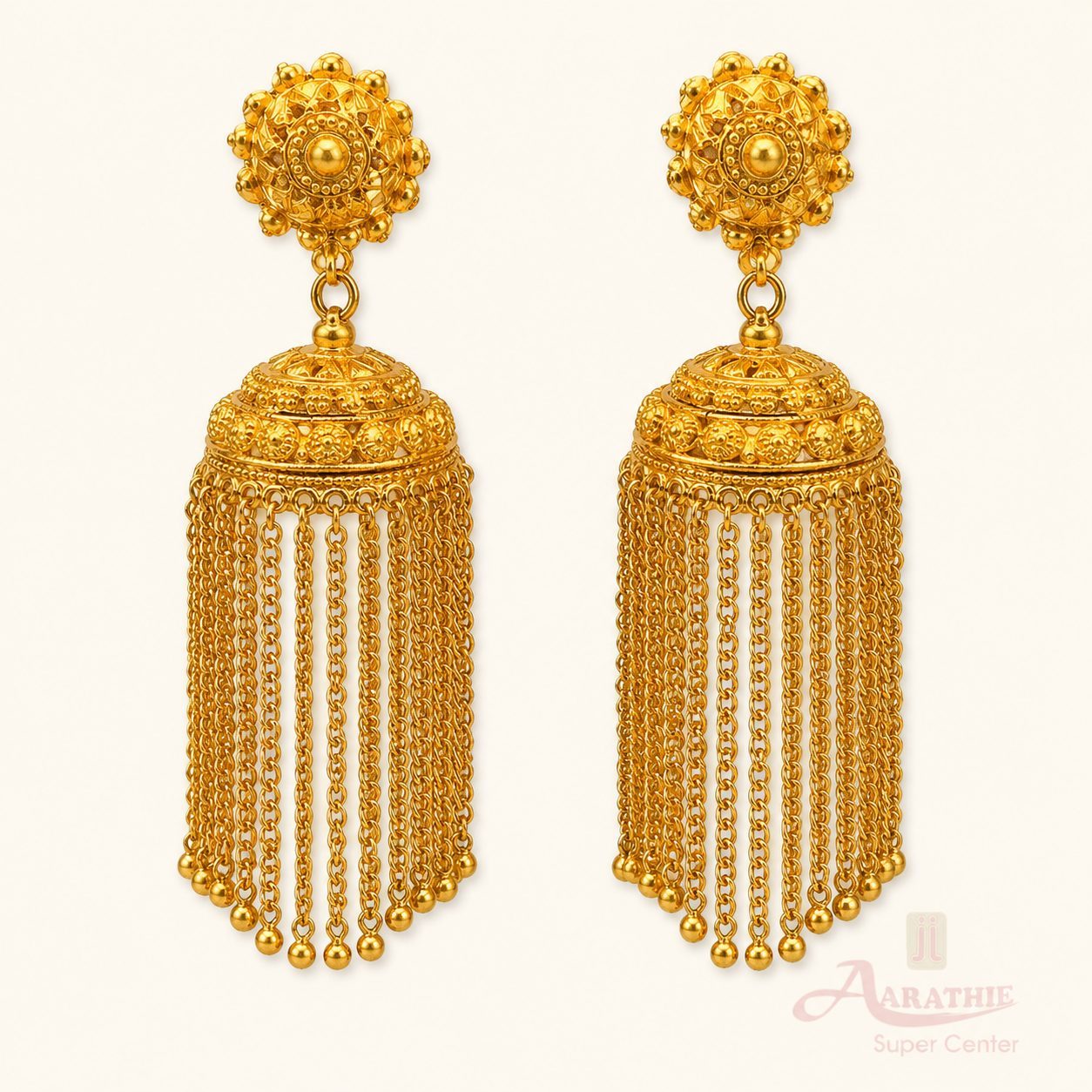 Gold Jhumka Earrings