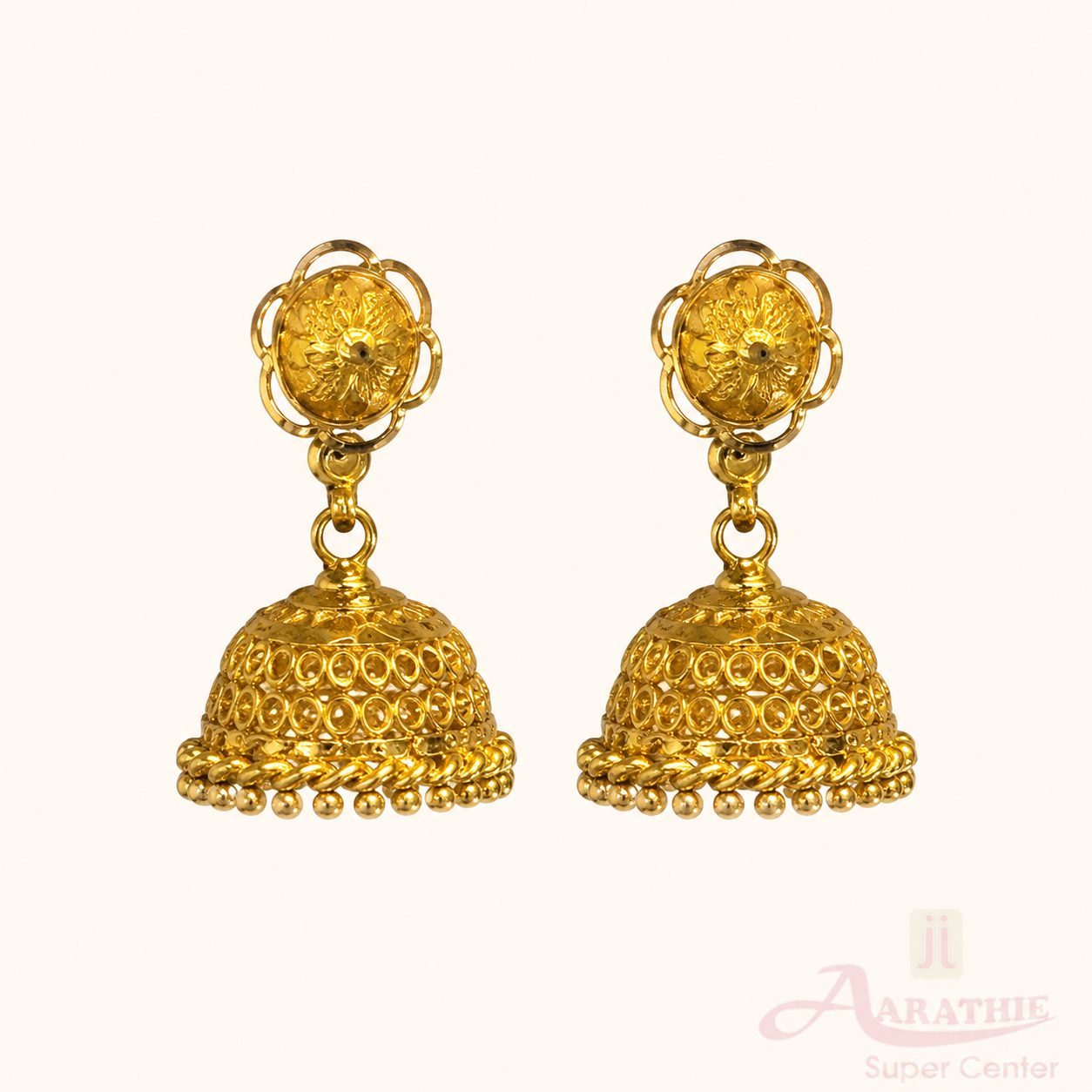 Gold Jhumka Earrings