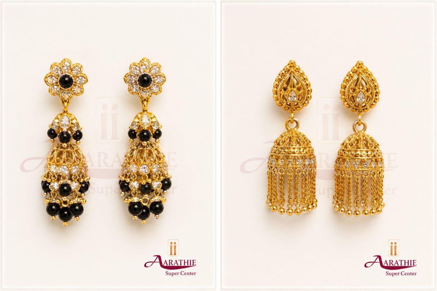 Gold Jhumka Earrings