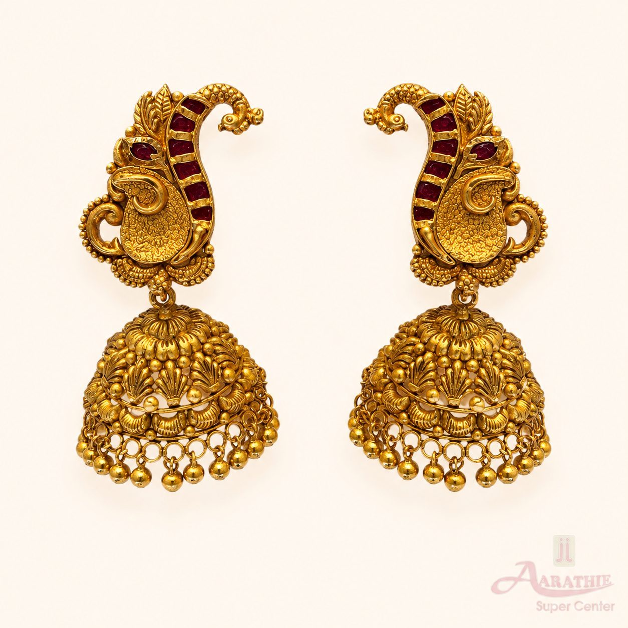 Gold Jhumka Earrings