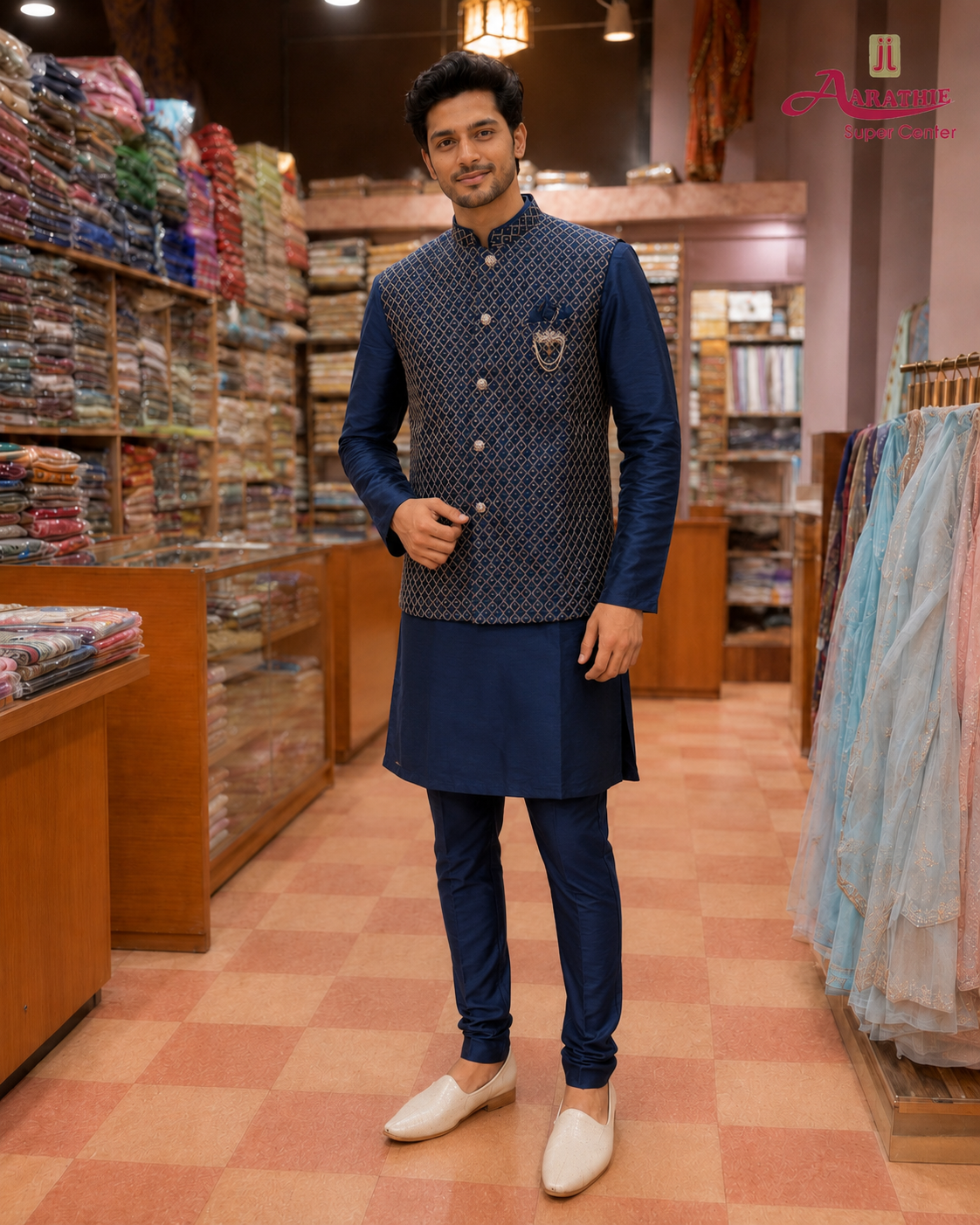 Navy Blue Sherwani