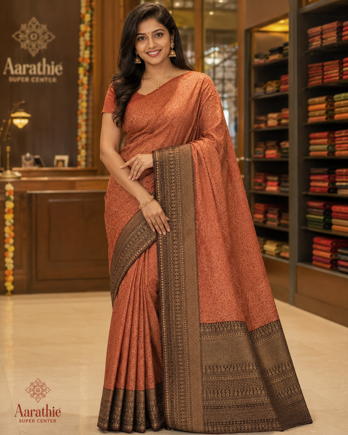 Elegant Brown Silk Saree