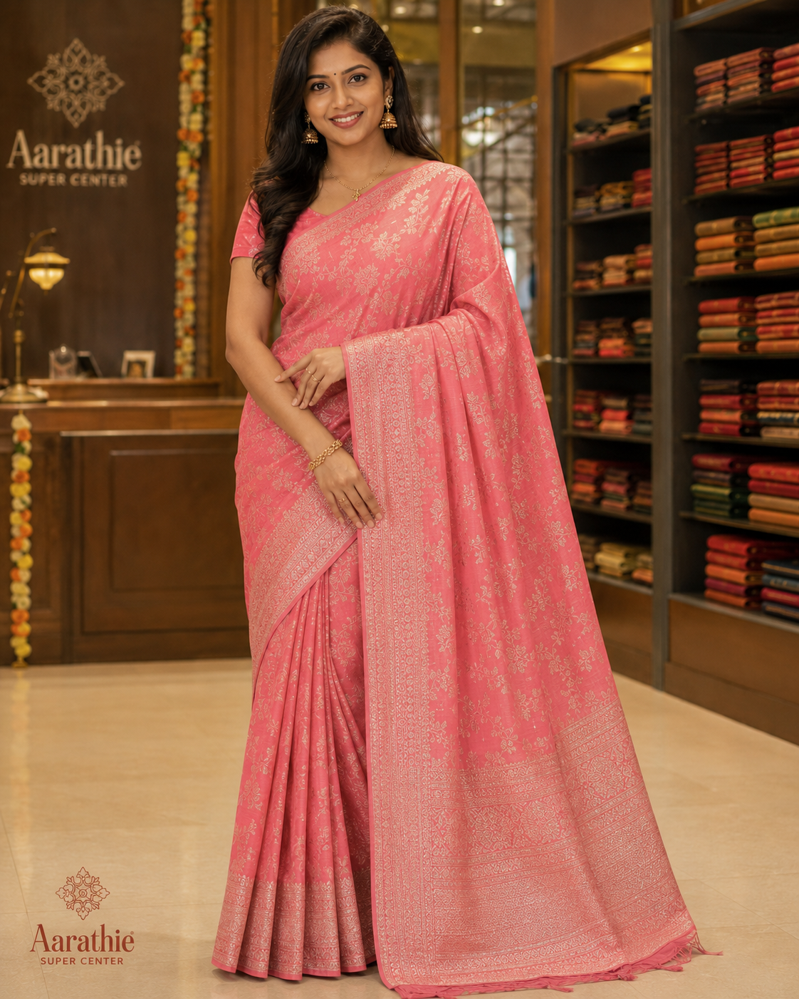 Elegant Pink Designer Saree