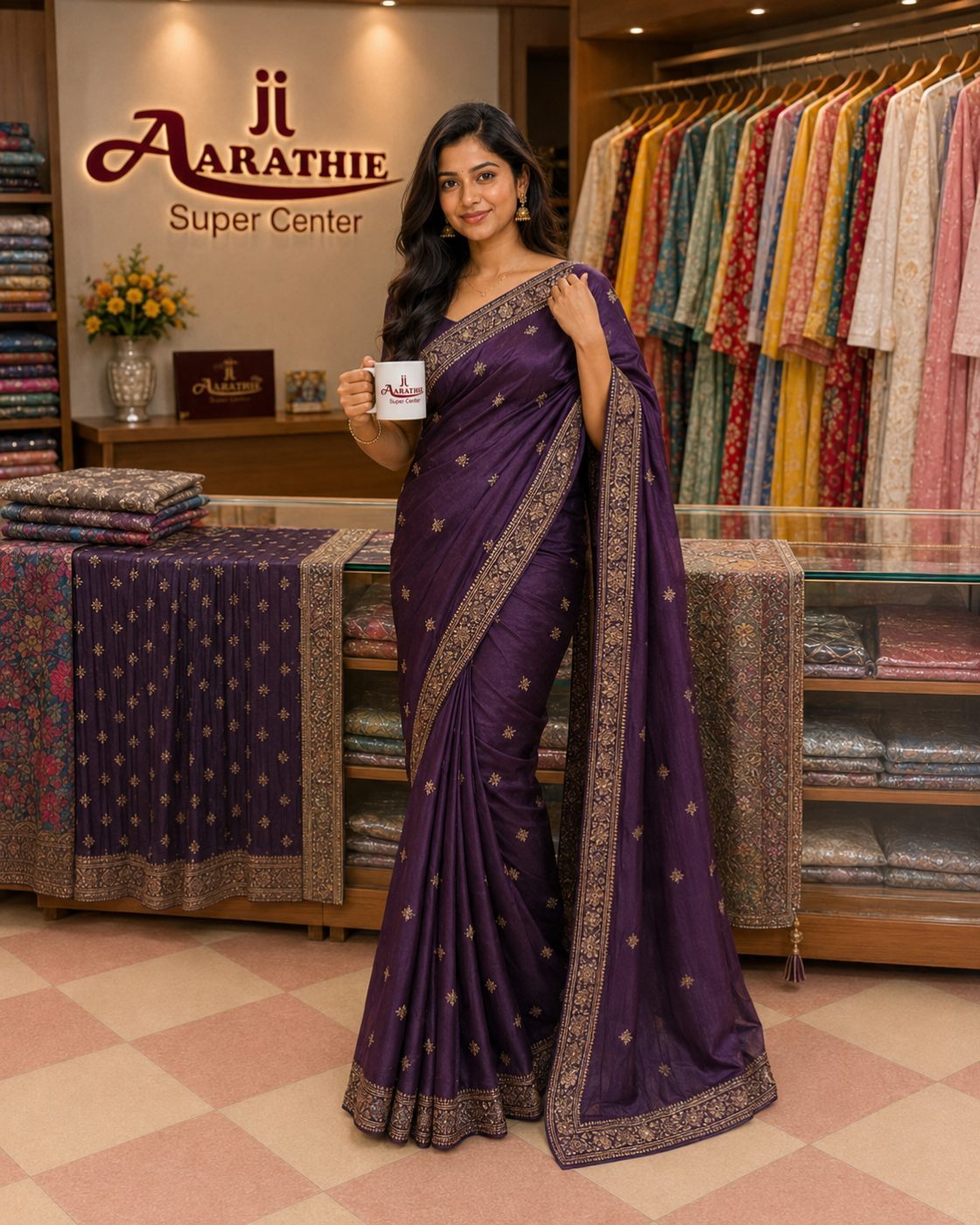 Purple Designer Saree