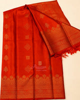 Red Silk Saree with Intricate Border