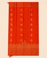 Red Silk Saree with Intricate Border