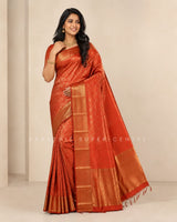 Rust Kanchipuram Silk Saree