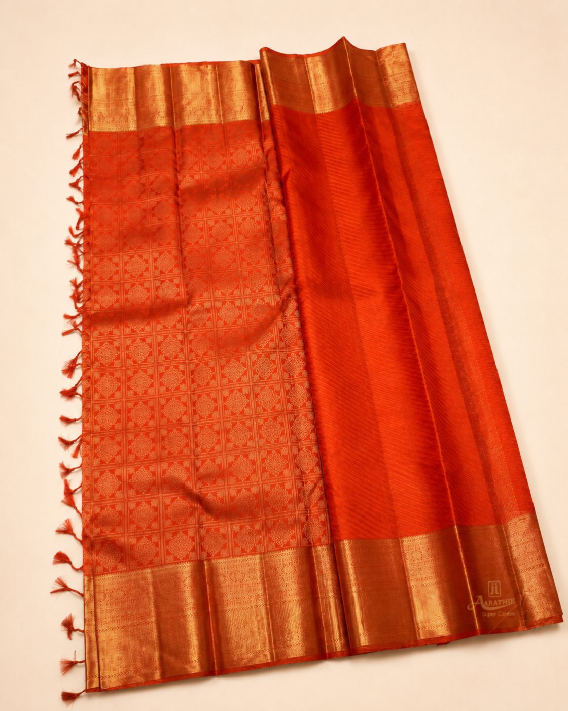Rust Kanchipuram Silk Saree