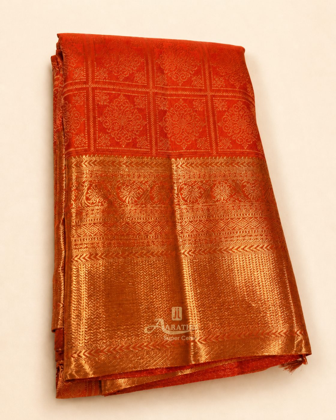 Rust Kanchipuram Silk Saree